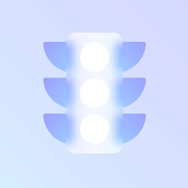 Trafik Ljus Glas Morfism Trendig Stil Ikon Trafikljusvektor Ikon Med — Stock vektor