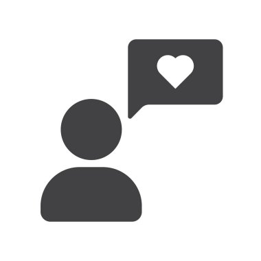 Beyaz arkaplanda izole edilmiş balon vektör simgesi gibi bir kişi. Web, mobil uygulama ve ui tasarımı için kalp kabarcığı gibi bir hisse senedi vektör çizimi olan kişi