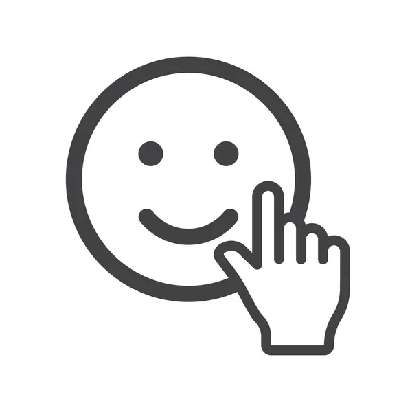 Feliz Icono Vector Clic Sonriente Aislado Sobre Fondo Blanco Sonriente — Vector de stock
