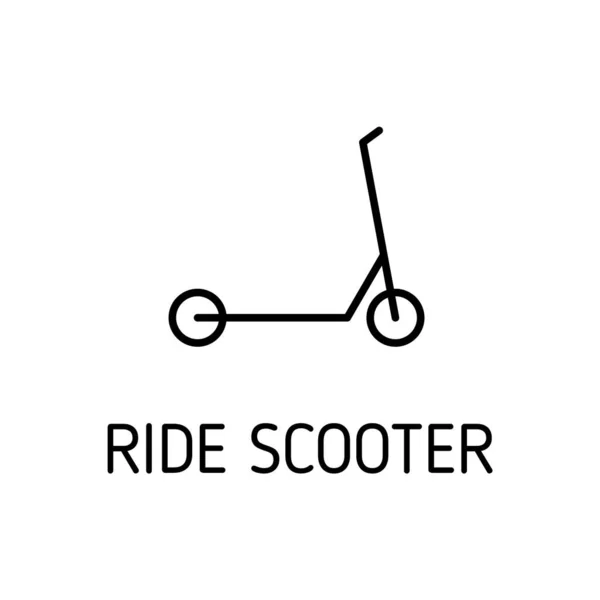 Tour Scooter Icône Vectorielle Contour Isolé Sur Fond Blanc Ride — Image vectorielle