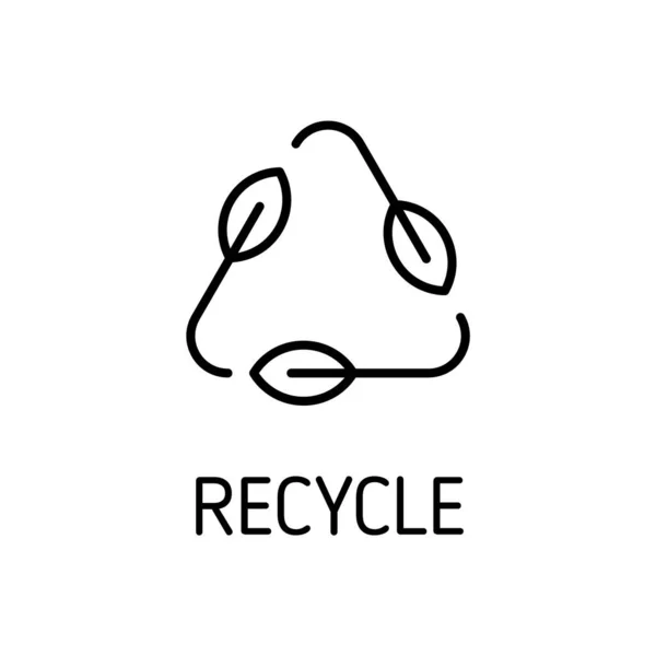 Reciclar Signo Contorno Vector Icono Aislado Sobre Fondo Blanco Reciclar — Vector de stock