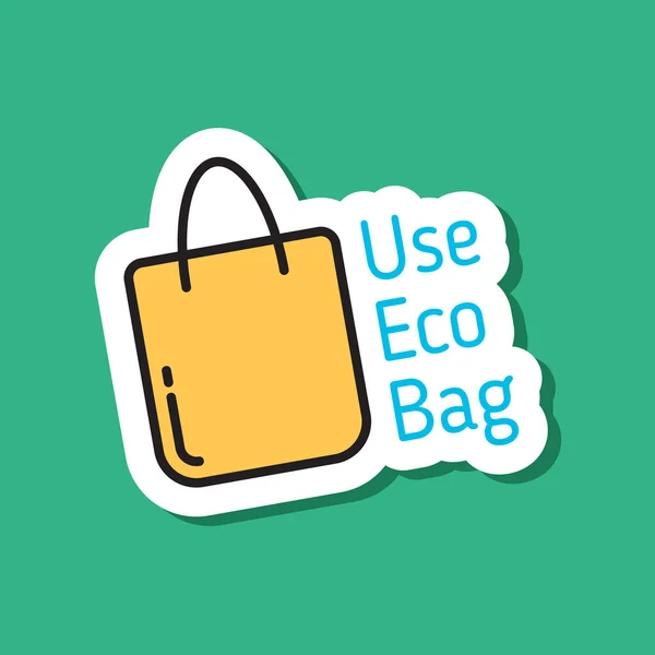 Use Eco Bag Color Vector Eco Sticker Use Eco Bag — Stock Vector