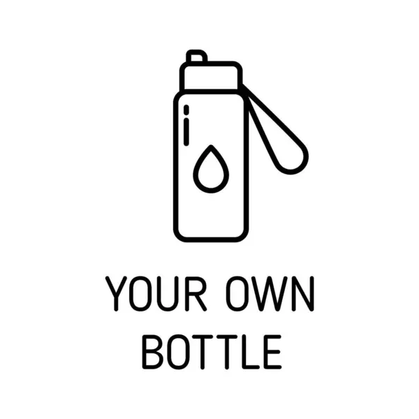 Використовувати Вашу Власну Піктограму Контуру Пляшки Ізольовану Білому Тлі Використовувати — стоковий вектор