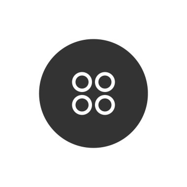 Giyim düğmesi siluet vektör simgesi beyaz arkaplanda izole edildi. Web, mobil uygulamalar, ui tasarımı, baskı yalan makinesi ve reklam işi için dikiş düğmesi simgesi