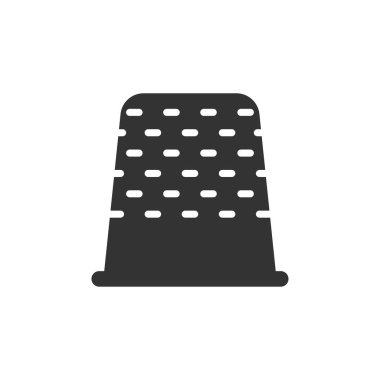 Siluet vektör simgesi beyaz arkaplanda izole ediliyor. Web için dikiş simgesi, mobil uygulamalar, ui tasarımı, baskı yalan makinesi ve reklam işi