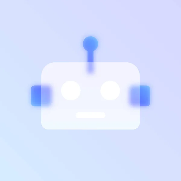 Morfismo Cristal Inteligencia Artificial Icono Estilo Moda Robot Transparente Icono — Vector de stock