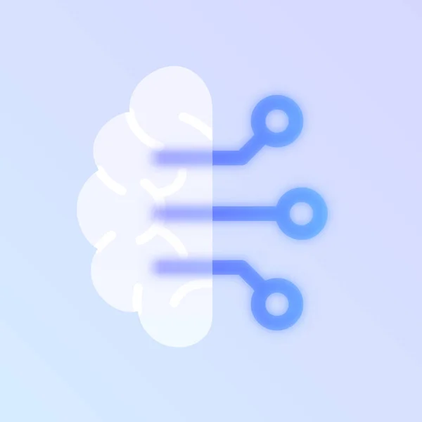 Morfismo Cristal Inteligencia Artificial Icono Estilo Moda Cerebro Transparente Icono — Vector de stock
