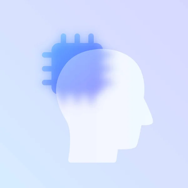 Τεχνητό Intellegence Γυαλί Μορφισμό Μοντέρνο Στυλ Εικονίδιο Ανθρώπινο Κεφάλι Διαφανές — Διανυσματικό Αρχείο