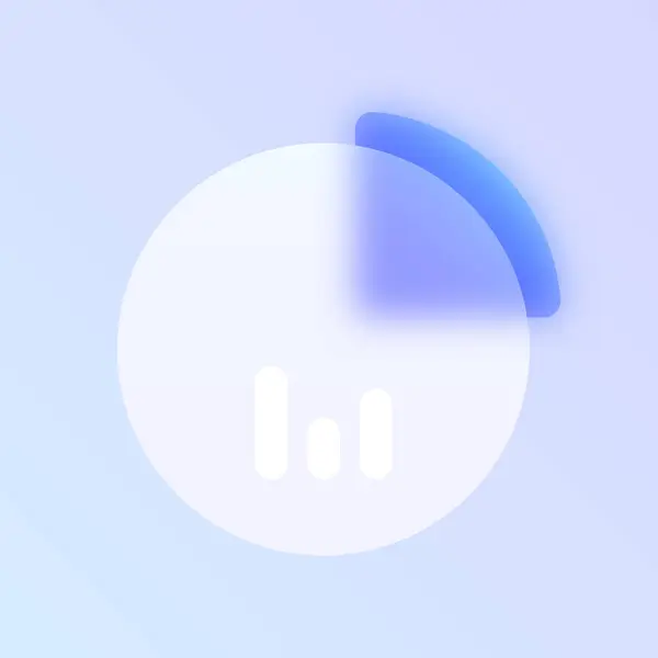 다이어그램 형태의 유행하는 스타일 아이콘 아이콘에 파란색 보라색 경사도를 표시하는 — 스톡 벡터