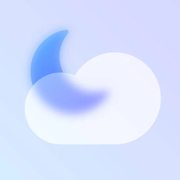 Συννεφιά Γυαλί Καιρού Μορφισμό Μοντέρνο Στυλ Εικονίδιο Φεγγάρι Πίσω Από — Διανυσματικό Αρχείο