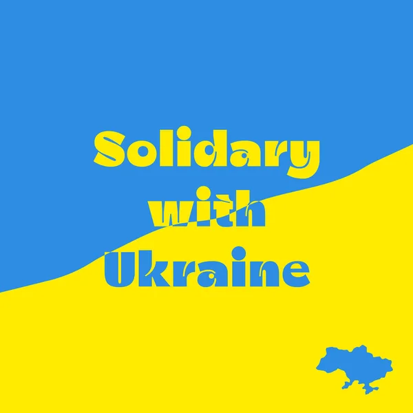 Szolidáris Ukrajna Tér Banner Szociális Média Kék Sárga Ukrán Zászló — Stock Vector