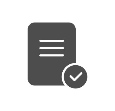 belge simgesi beyaz arkaplanda izole edildi. Web, mobil uygulama ve ui tasarımı için hisse senedi illüstrasyonunu işaretleyen belge