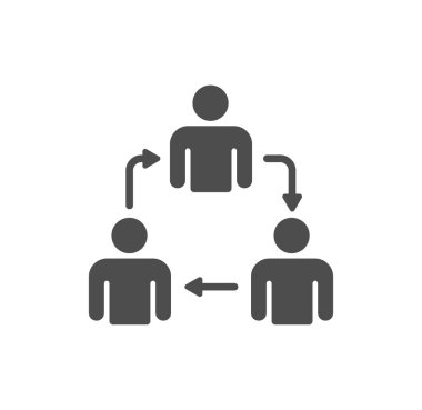 İşbirliği vektörü simgesi beyaz arkaplanda izole edildi. Web, mobil uygulama ve ui tasarımı için ortaklaşa hisse senedi çizimi