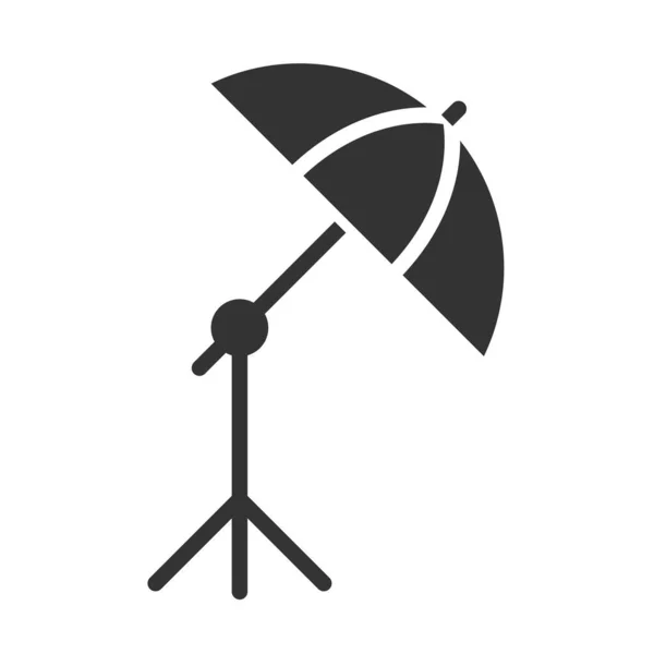 Flash Umbrella Studio Photography Vector Icon Isolated White Background Flash — Stock Vector