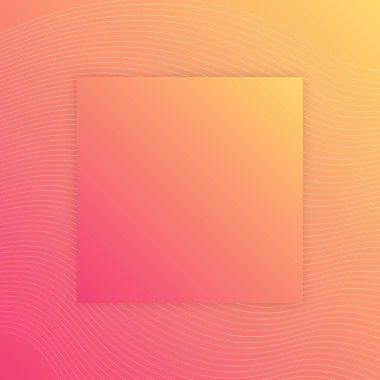 metin için kare yer ile renk eğimli arkaplan şablonu. Sosyal medya paylaşımı, tanıtım afişleri ve afişler için soyut gradyan kare şablonu. turuncu renk taşma eğilimi