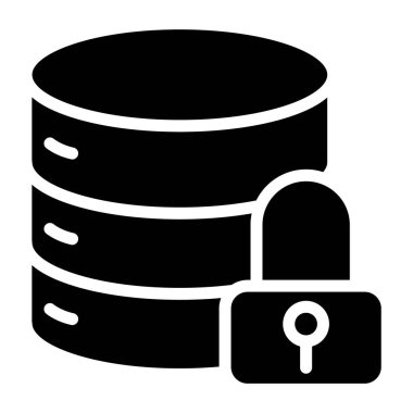 veritabanı güvenlik vektörü simgesi beyaz arkaplanda izole edildi. Web, mobil uygulama ve ui tasarımı için veritabanı güvenliği depolama vektör simgesi