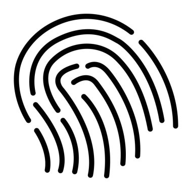 Beyaz arkaplanda izole edilmiş kimlik vektör simgesine dokunun. Web, mobil uygulama ve ui tasarımı için dokunmatik kimlik vektör simgesi