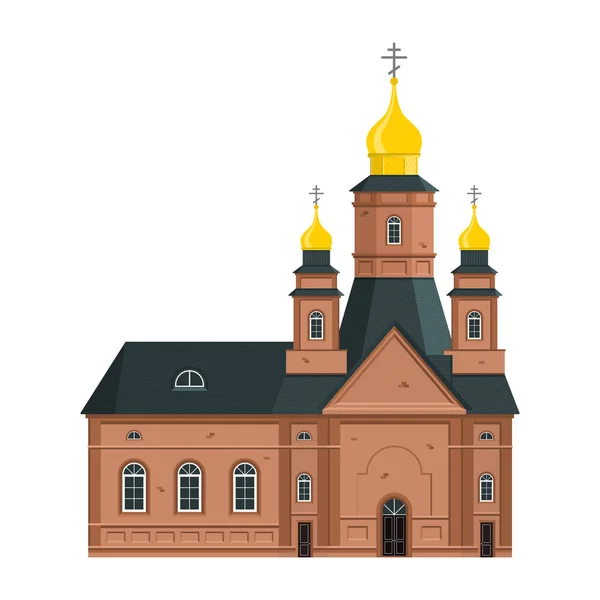 Illustration Plate Couleur Église Isolée Sur Fond Blanc — Image vectorielle