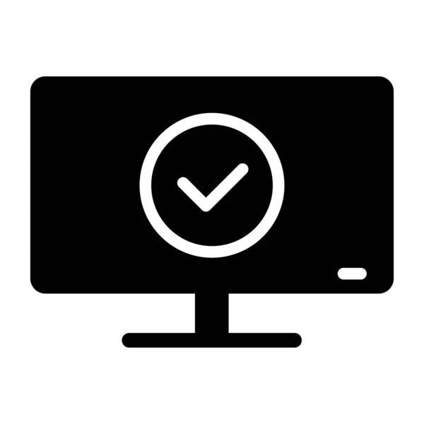 Monitor Vector Glyph Icon Isolated White Background Monitor Stock Vector — Stock Vector