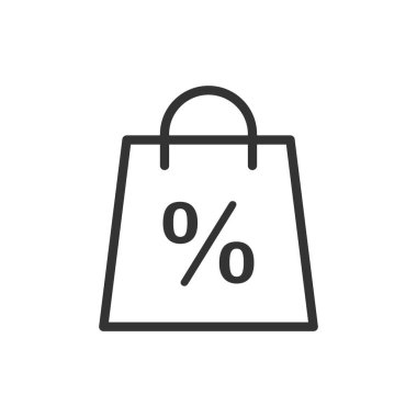 Web, mobil uygulama ve ui tasarımı için indirimli çanta ana hatlı vektör iskonto çanta stok vektör ikonu