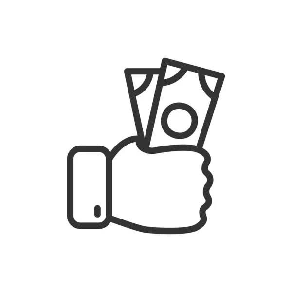 Money Hand Outline Vector Icon Money Hand Stock Vector Icon — Stock Vector