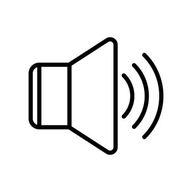 Beyaz arkaplanda izole edilmiş dış hat vektör simgesi sesi. Web, mobil ve ui tasarımı için ses çizgisi simgesi