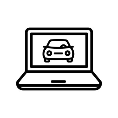 Beyaz arka planda izole edilmiş araba teşhis çizgisi vektör ikonu. Web, mobil ve ui tasarımı için araba tanılama çizgisi simgesi