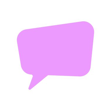 Beyaz arkaplanda izole edilmiş mor renkli konuşma kabarcığı vektör çizimi. Web ve ui tasarımı, sunumu ve sosyal medya iletisi için mor konuşma balonu