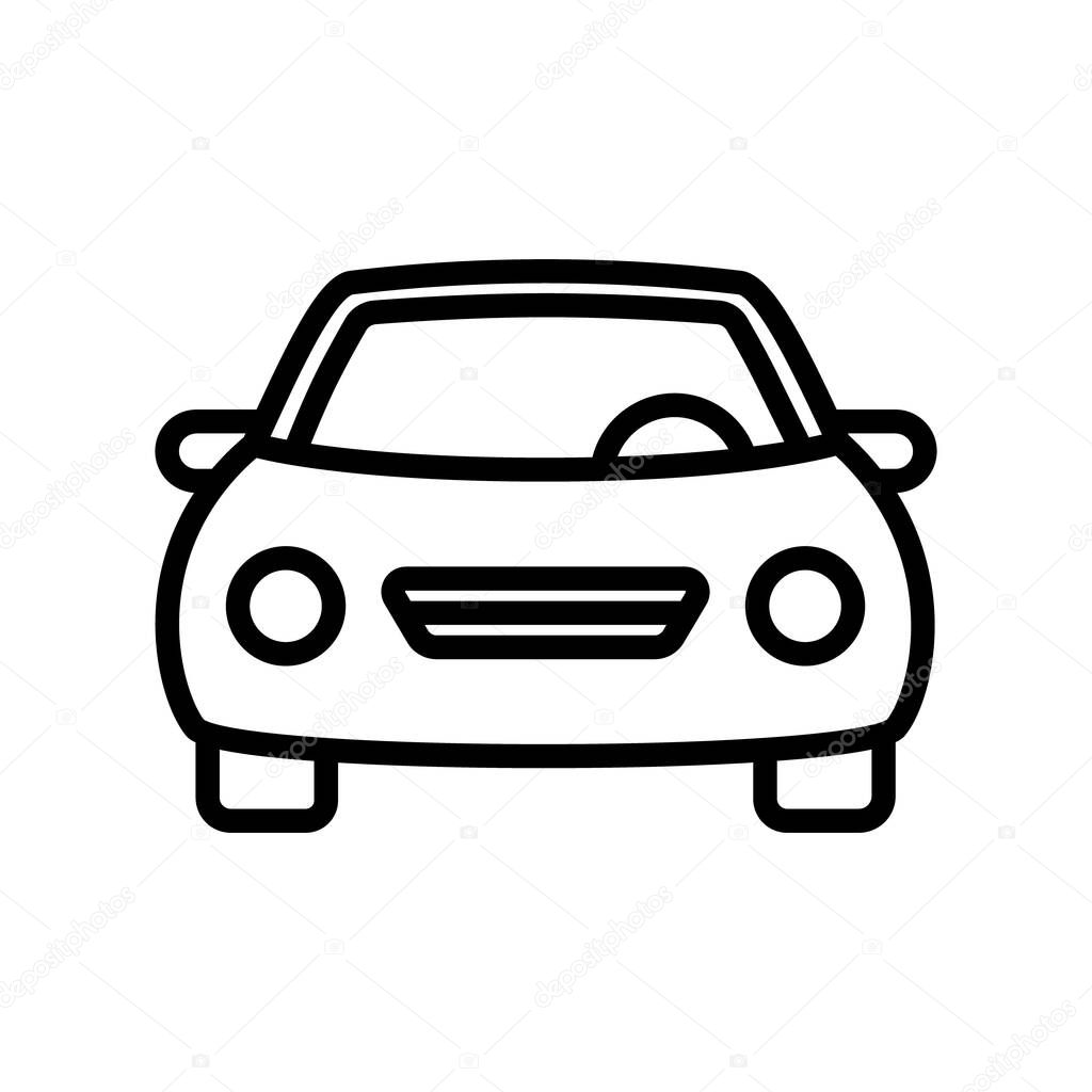 Car outline vector icon isolated on white background. Car line icon for web, mobile and ui design