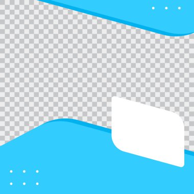 Sosyal medya fotoğraf ve metin için yer alan kare şablonu. Günlük gönderimi için mavi renkli sosyal ortam tamplakası