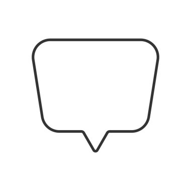 Beyaz arkaplanda izole edilmiş konuşma kabarcığı ana hatlı vektör çizimi. Web, ui ve sosyal medya tasarımı için konuşma balonu çizgisi simgesi