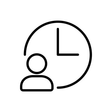 Zaman yönetimi ana hatları vektör simgesi. Web, mobil uygulama ve ui tasarımı için zaman yönetimi stok vektör simgesi