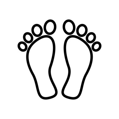 Footprint outline vector icon isolated on white background. Footprint line icon for web, mobile and ui design.