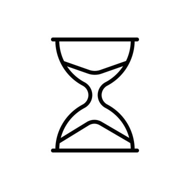 Hourglass outline vector icon isolated on white background. Hourglass line icon for web, mobile and ui design.