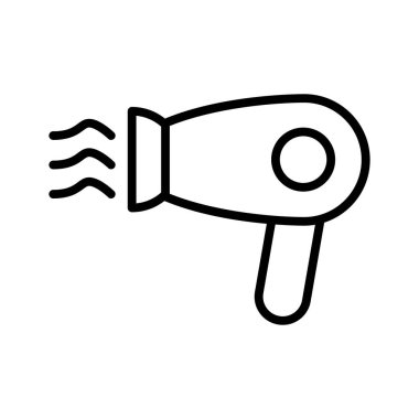 Hairdryer outline vector icon isolated on white background. line icon for web, mobile and ui design.