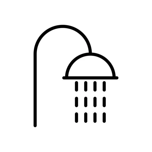 Dusche Umriss Vektorsymbol Isoliert Auf Weißem Hintergrund Duschleitungssymbol Für Web — Stockvektor
