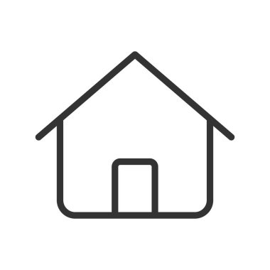 Beyaz arkaplanda izole edilmiş ev çizgisi vektör simgesi. Web, mobil ve ui desenli ev satırı simgesi.