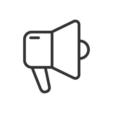 Hoparlör ana hatlı vektör simgesi beyaz arkaplanda izole edildi. Web, mobil ve ui desenli hoparlör çizgisi simgesi.