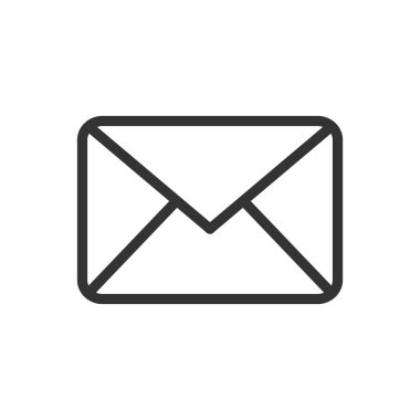 Beyaz arkaplanda posta ana hatları vektör simgesi izole edildi. Web, mobil ve ui desenleri için e- posta çizgisi simgesi.