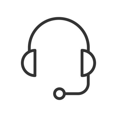Kulaklıklar beyaz arkaplanda izole edilmiş vektör ikonu. Web, mobil ve ui desenli kulaklık çizgisi simgesi.