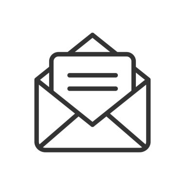 Beyaz arkaplanda posta ana hatları vektör simgesi izole edildi. Web, mobil ve ui desenleri için e- posta çizgisi simgesi.