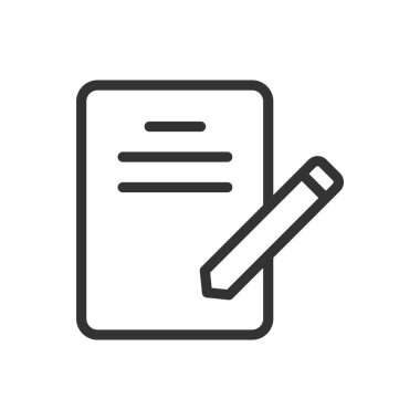 Beyaz arkaplana izole edilmiş taslak vektör simgesi yaz. Web, mobil ve ui desenleri için satır simgesi yaz.