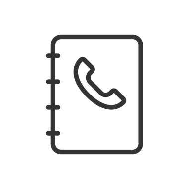 Telefon Defteri ana hatları vektör simgesi beyaz arkaplanda izole edildi. Web, mobil ve ui desenli telefon hattı simgesi.