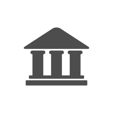Banka kabartma vektör simgesi izole edildi. Web, mobil uygulama ve ui tasarımı için banka stok vektör simgesi
