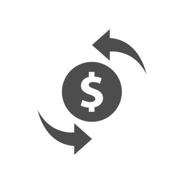 Dolar ciro sembolü vektör simgesi izole edildi. Web, mobil uygulama ve ui tasarımı için dolar cirosu hisse senedi vektörü simgesi