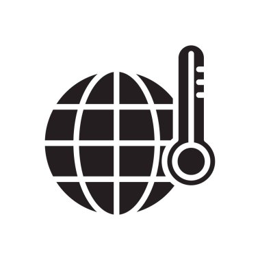 Küresel ısınma kabartma vektör simgesi izole edildi. Web, mobil uygulama ve ui tasarımı için Global Isınma hisse senedi vektörü simgesi