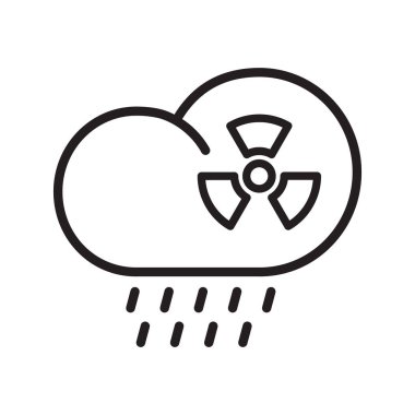 Asit Yağmuru ana hatları vektör simgesi beyaz arkaplanda izole edildi. Web, mobil ve ui desenleri için asit yağmuru çizgi simgesi