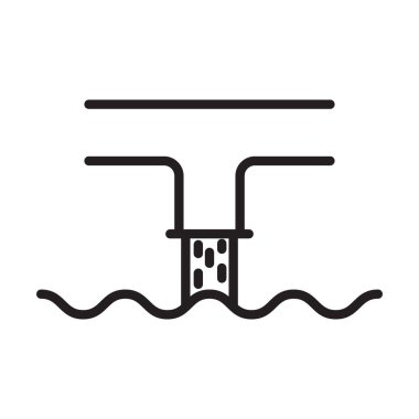 Su Kirliliği ana hatları vektör simgesi beyaz arkaplanda izole edildi. Ağ, mobil ve ui desenli su kirliliği çizgisi simgesi