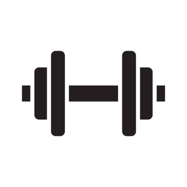 Aptal kabartma vektör ikonu izole edildi. Web, mobil uygulama ve ui tasarımı için Dumbbell hisse senedi vektör simgesi