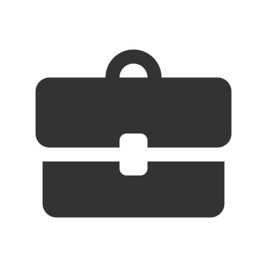 Evrak çantası kabartma vektör simgesi izole edildi. Web, mobil uygulama ve ui tasarımı için bavul stok vektör simgesi